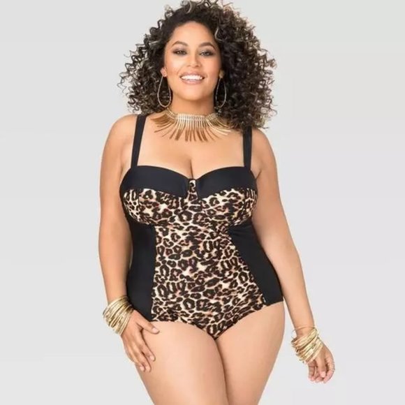LAST ONE!! Sexy One Piece Swimsuit Leopard Women Plus Size 14 - Picture 2 of 7